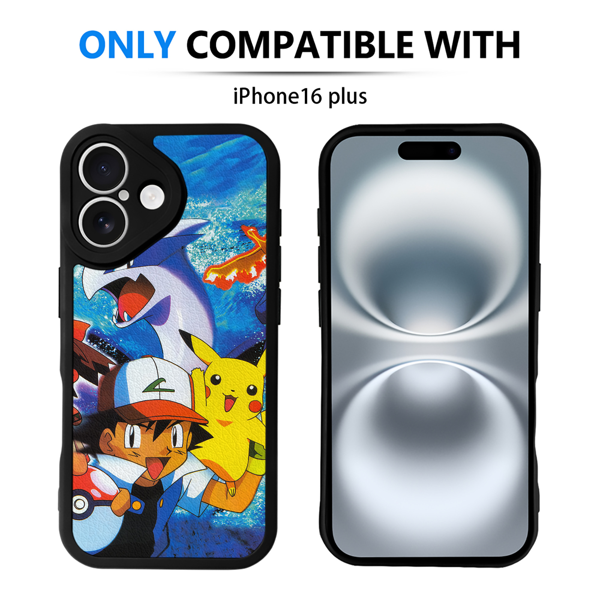 （画像用） ポケットモンスター Pokémon 【iPhone 16シリーズ対応】シリコンスマホケース（レザー調） 材質：シリコン